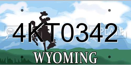 4KT0342 Wyoming License Plate