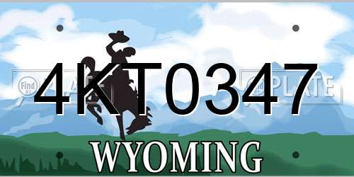 4KT0347 Wyoming License Plate
