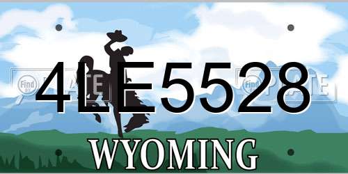 4LE5528 Wyoming License Plate