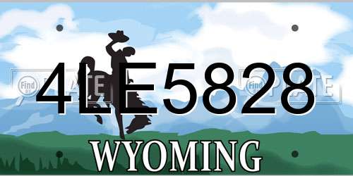 4LE5828 Wyoming License Plate
