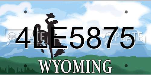 4LE5875 Wyoming License Plate