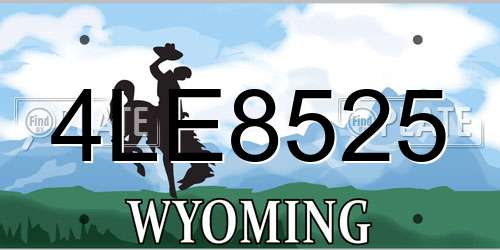 4LE8525 Wyoming License Plate