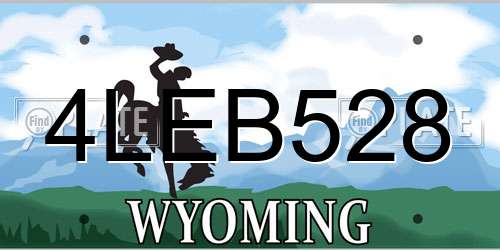 4LEB528 Wyoming License Plate