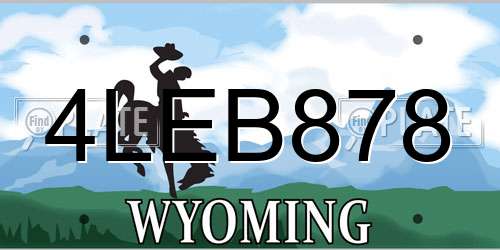 4LEB878 Wyoming License Plate