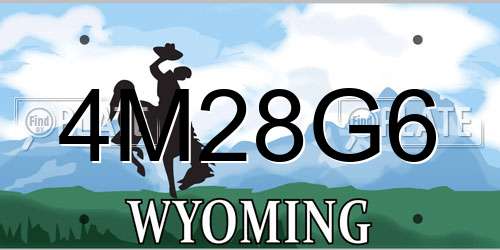 4M28G6 Wyoming License Plate