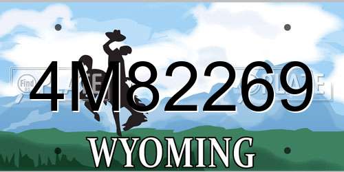 4M82269 Wyoming License Plate