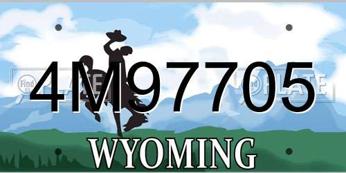 4M97705 Wyoming License Plate