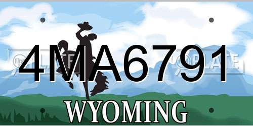 4MA6791 Wyoming License Plate