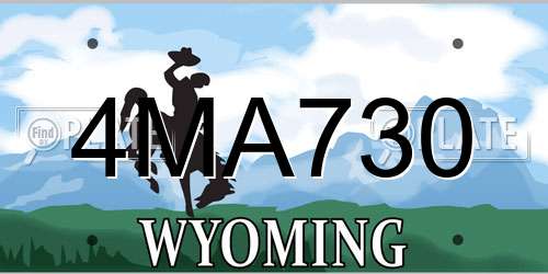 4MA730 Wyoming License Plate