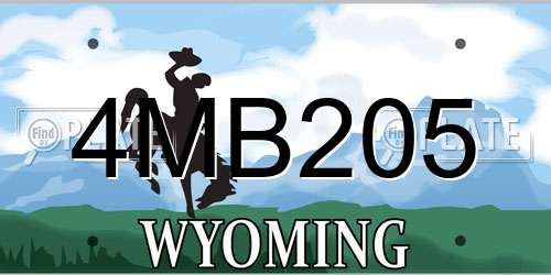 4MB205 Wyoming License Plate