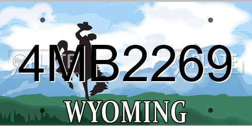 4MB2269 Wyoming License Plate