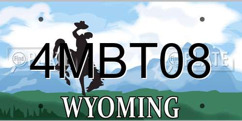 4MBT08 Wyoming License Plate