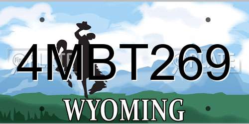 4MBT269 Wyoming License Plate