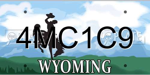 4MC1C9 Wyoming License Plate