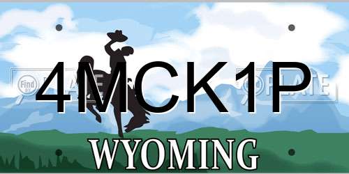 4MCK1P Wyoming License Plate