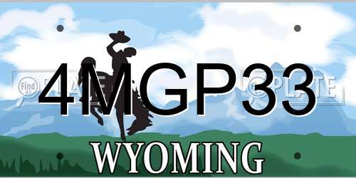 4MGP33 Wyoming License Plate