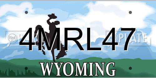 4MRL47 Wyoming License Plate