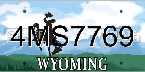 4MS7769 Wyoming License Plate