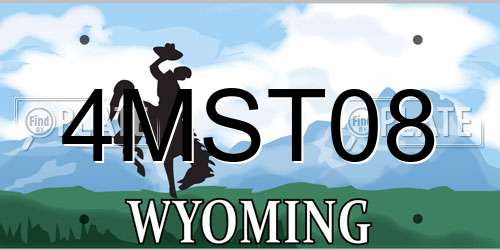 4MST08 Wyoming License Plate