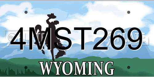 4MST269 Wyoming License Plate