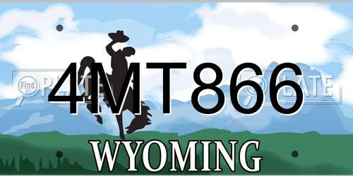 4MT866 Wyoming License Plate