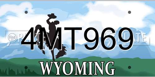 4MT969 Wyoming License Plate