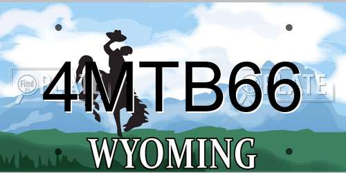4MTB66 Wyoming License Plate