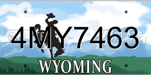 4MY7463 Wyoming License Plate