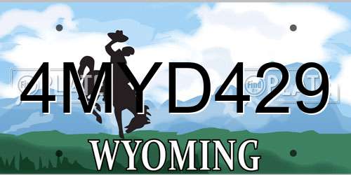 4MYD429 Wyoming License Plate