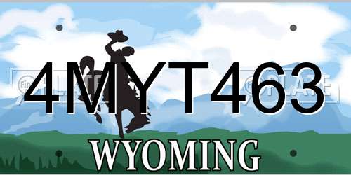 4MYT463 Wyoming License Plate