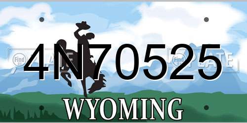 4N70525 Wyoming License Plate