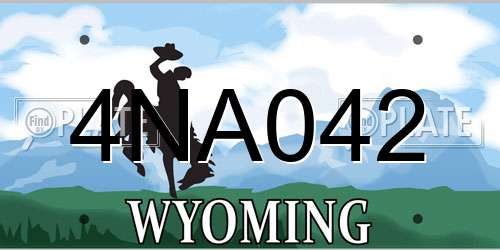 4NA042 Wyoming License Plate