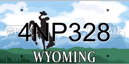 4NP328 Wyoming License Plate
