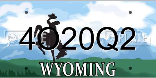 4O20Q2 Wyoming License Plate