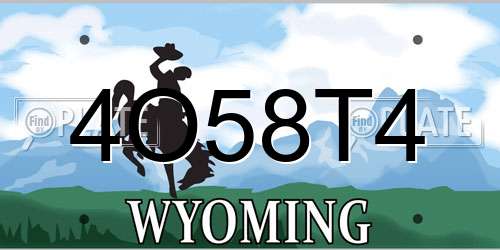 4O58T4 Wyoming License Plate