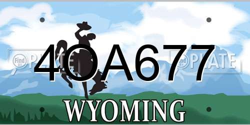 4OA677 Wyoming License Plate