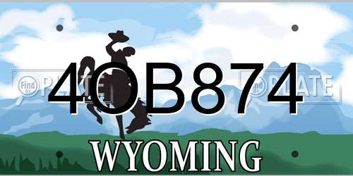 4OB874 Wyoming License Plate