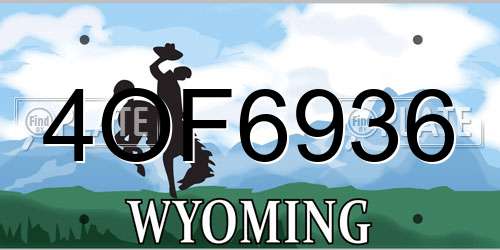4OF6936 Wyoming License Plate