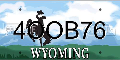 4OOB76 Wyoming License Plate