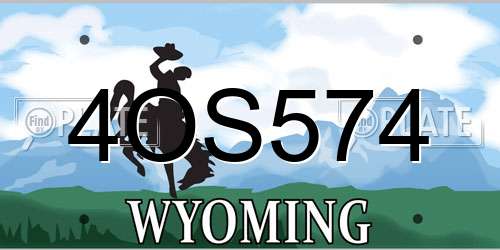 4OS574 Wyoming License Plate