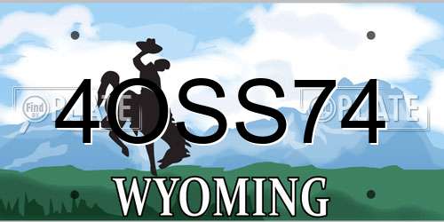 4OSS74 Wyoming License Plate