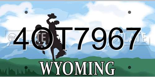 4OT7967 Wyoming License Plate