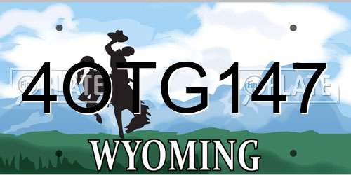 4OTG147 Wyoming License Plate