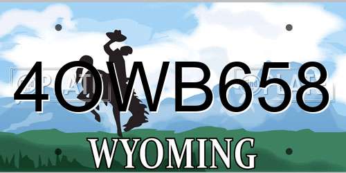 4OWB658 Wyoming License Plate