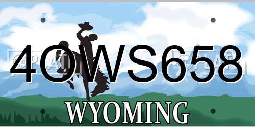 4OWS658 Wyoming License Plate