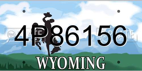 4P86156 Wyoming License Plate