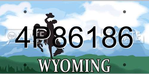 4P86186 Wyoming License Plate