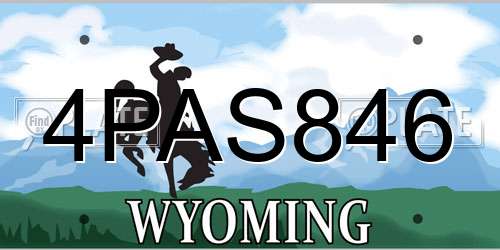 4PAS846 Wyoming License Plate