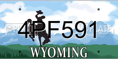 4PF591 Wyoming License Plate