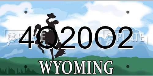 4Q20O2 Wyoming License Plate